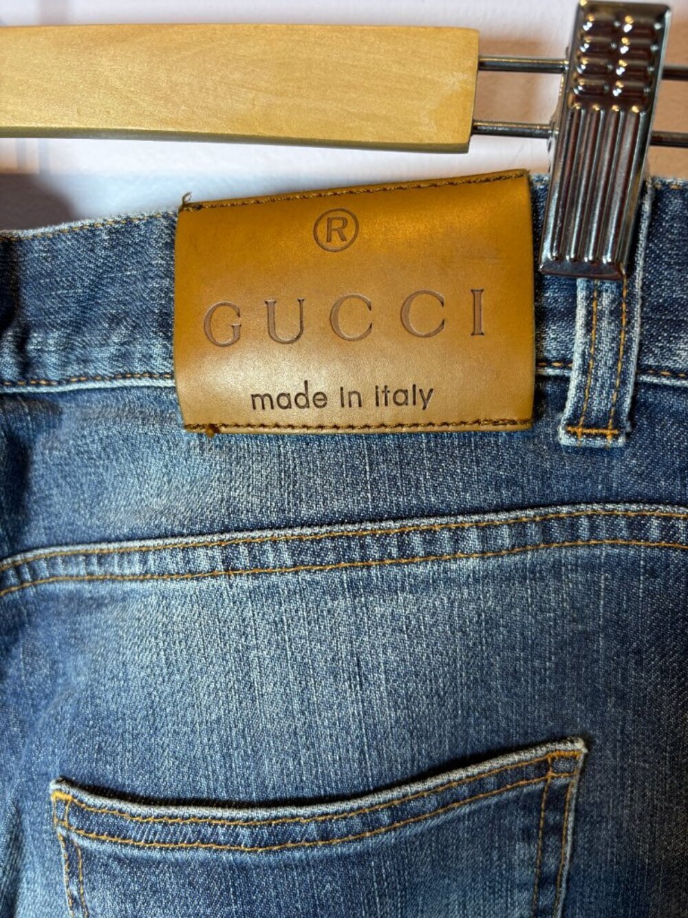 Gucci Blue Stretch Denim Boyfriend Fit Chic Designer Jeans Women’s Size 42 - Picture 8 of 11